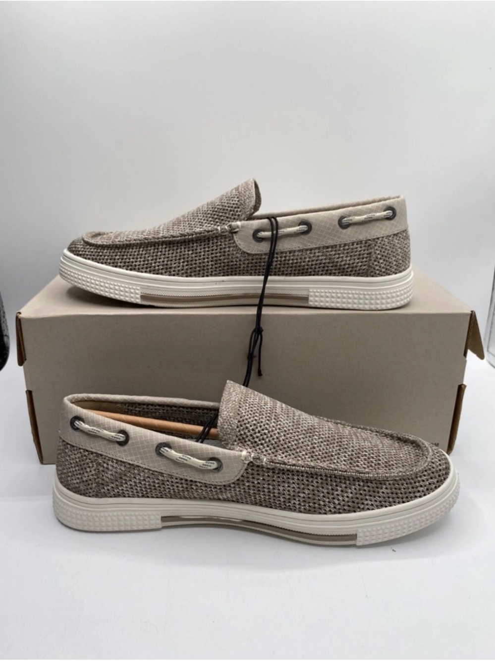 Kenneth Cole Reaction Beige Woven Slip-On Loafers